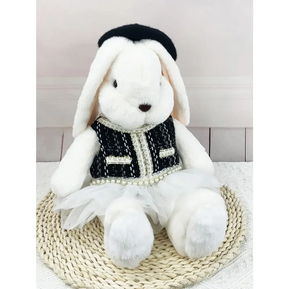Large Bartholomew Bear clothes outfits - White Tweed Veil Dress